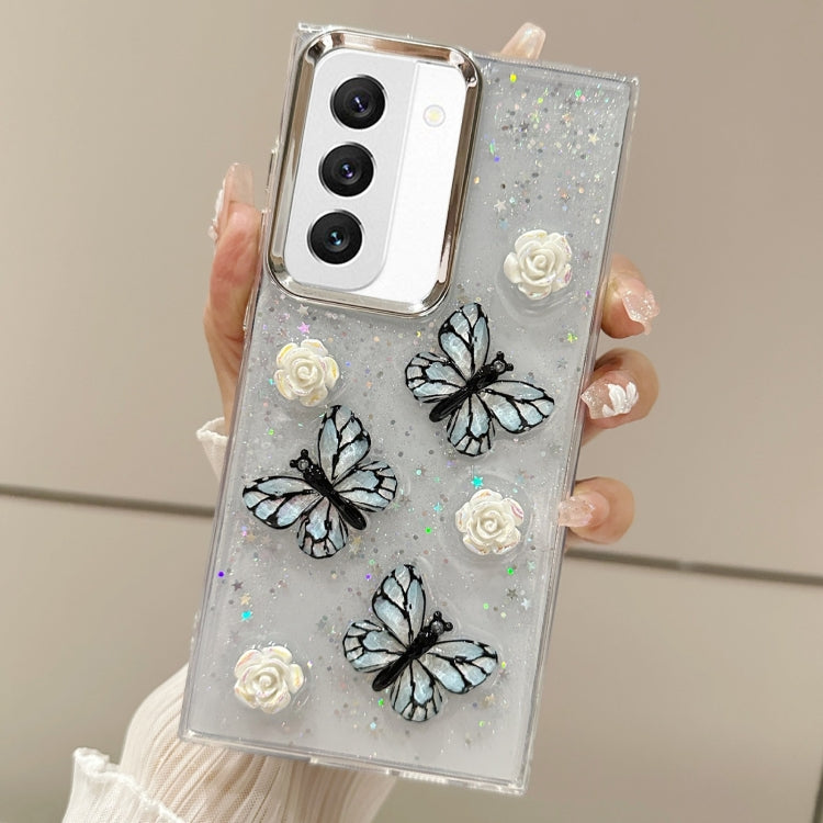 For Samsung Galaxy S22 5G Three-dimensional Butterfly Glitter TPU  Phone Case