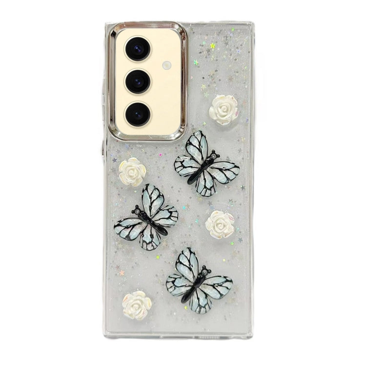 For Samsung Galaxy S24 FE 5G Three-dimensional Butterfly Glitter TPU  Phone Case