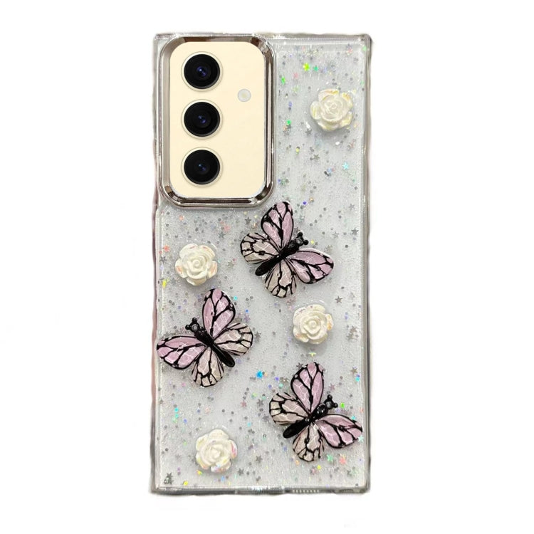 For Samsung Galaxy S24 FE 5G Three-dimensional Butterfly Glitter TPU  Phone Case