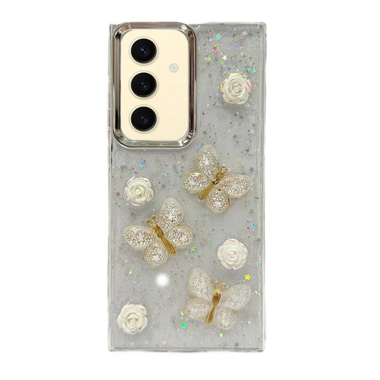 For Samsung Galaxy S24 FE 5G Three-dimensional Butterfly Glitter TPU  Phone Case