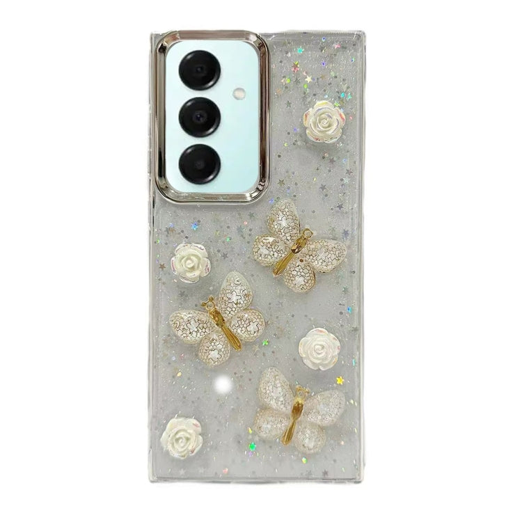 For Samsung Galaxy A16 5G Three-dimensional Butterfly Glitter TPU  Phone Case