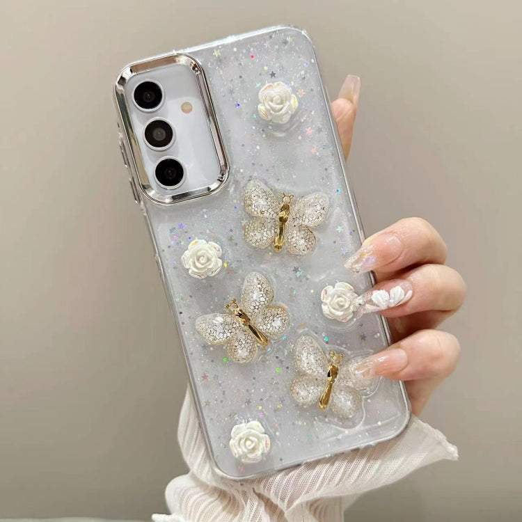 For Samsung Galaxy A05 Three-dimensional Butterfly Glitter TPU  Phone Case