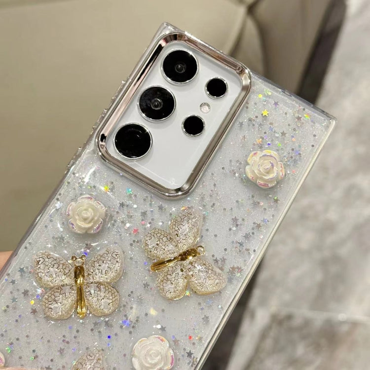 For Samsung Galaxy A05 Three-dimensional Butterfly Glitter TPU  Phone Case
