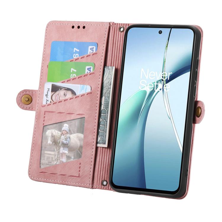 For Nothing Phone 3a Geometric Zipper Wallet Side Buckle Leather Phone Case
