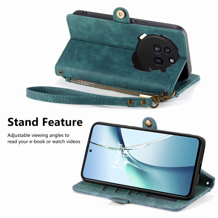 For Nothing Phone 3a Pro Geometric Zipper Wallet Side Buckle Leather Phone Case
