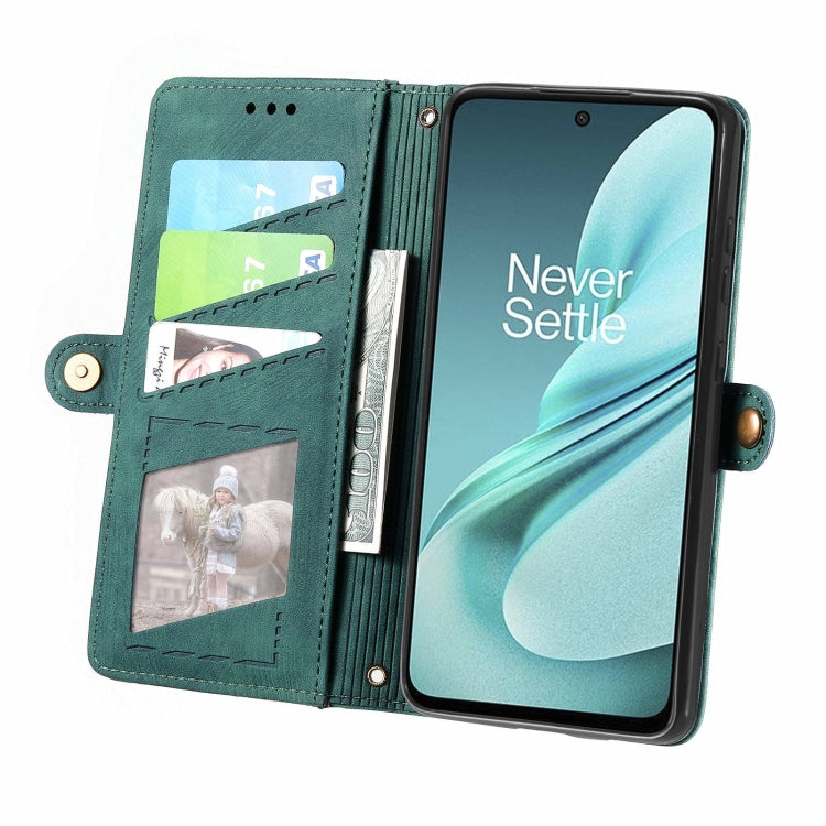 For OnePlus Nord N30 SE Geometric Zipper Wallet Side Buckle Leather Phone Case