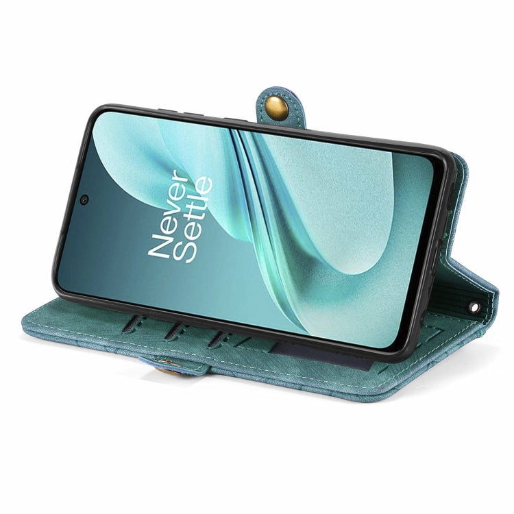 For OnePlus Nord N30 SE Geometric Zipper Wallet Side Buckle Leather Phone Case