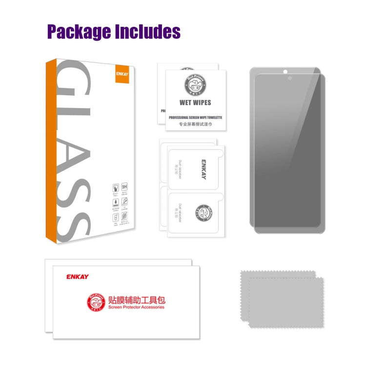 For Tecno Camon 20 Premier 2pcs ENKAY Hat-Prince 28 Degree Anti-peeping Privacy Tempered Glass Film