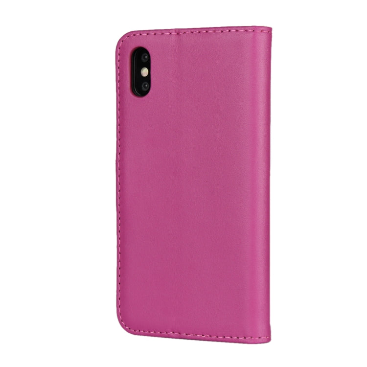 For iPhone X / XS Magnetic Clasp Horizontal Flip Leather Case with Bracket and Card Slot and Wallet