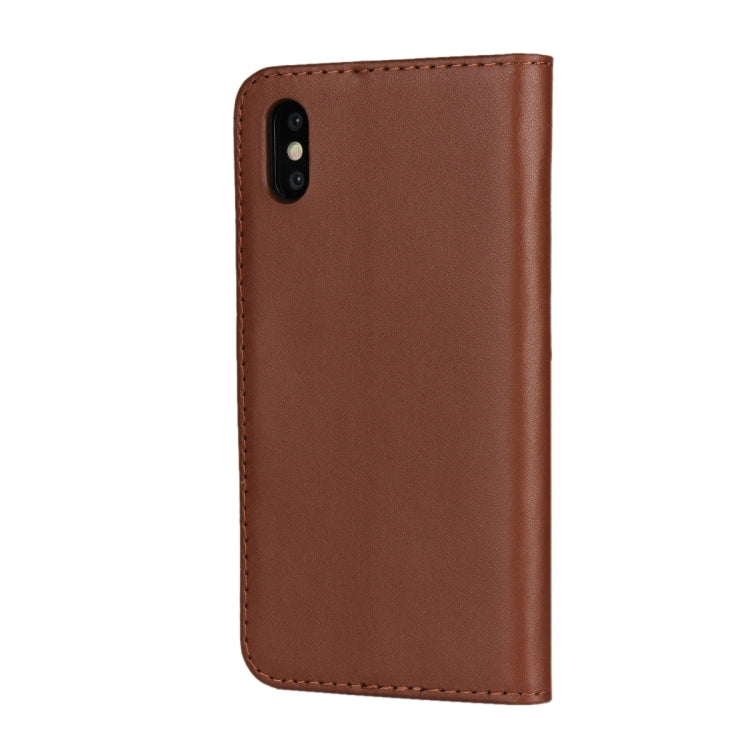 For iPhone X / XS Magnetic Clasp Horizontal Flip Leather Case with Bracket and Card Slot and Wallet