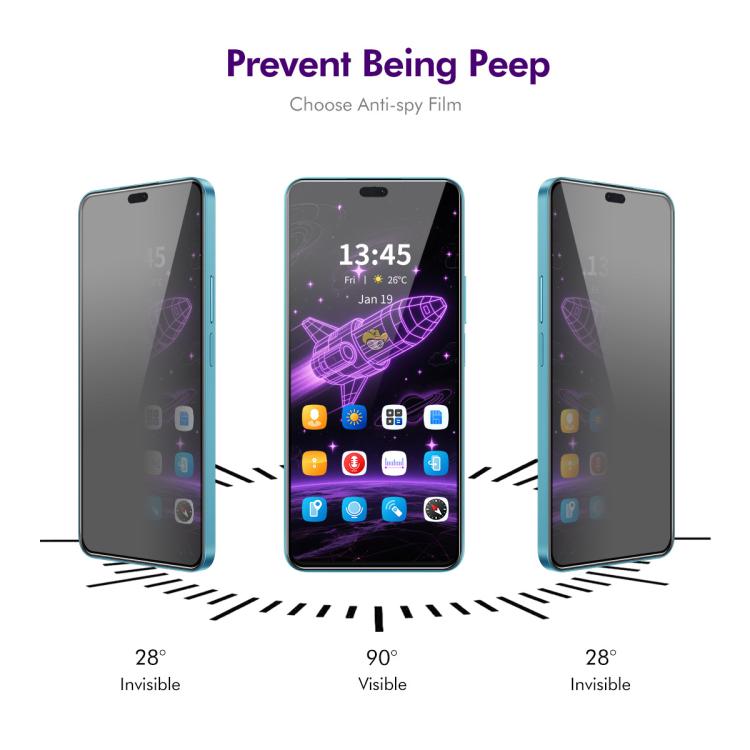For Honor 400 Lite Global 2pcs ENKAY Hat-Prince 28 Degree Anti-peeping Privacy Silk Print Tempered Glass Film