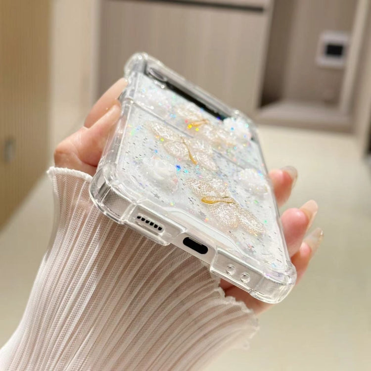 For Samsung Galaxy Z Flip4 Three-dimensional Butterfly Glitter TPU  Phone Case