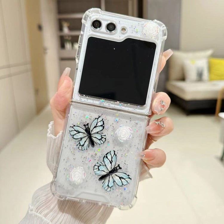 For Samsung Galaxy Z Flip5 Three-dimensional Butterfly Glitter TPU  Phone Case