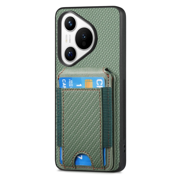 For Huawei Pura 70 Carbon Fiber Vertical Flip Wallet Stand Phone Case