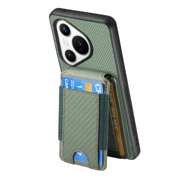 For Huawei Pura 70 Pro Carbon Fiber Vertical Flip Wallet Stand Phone Case