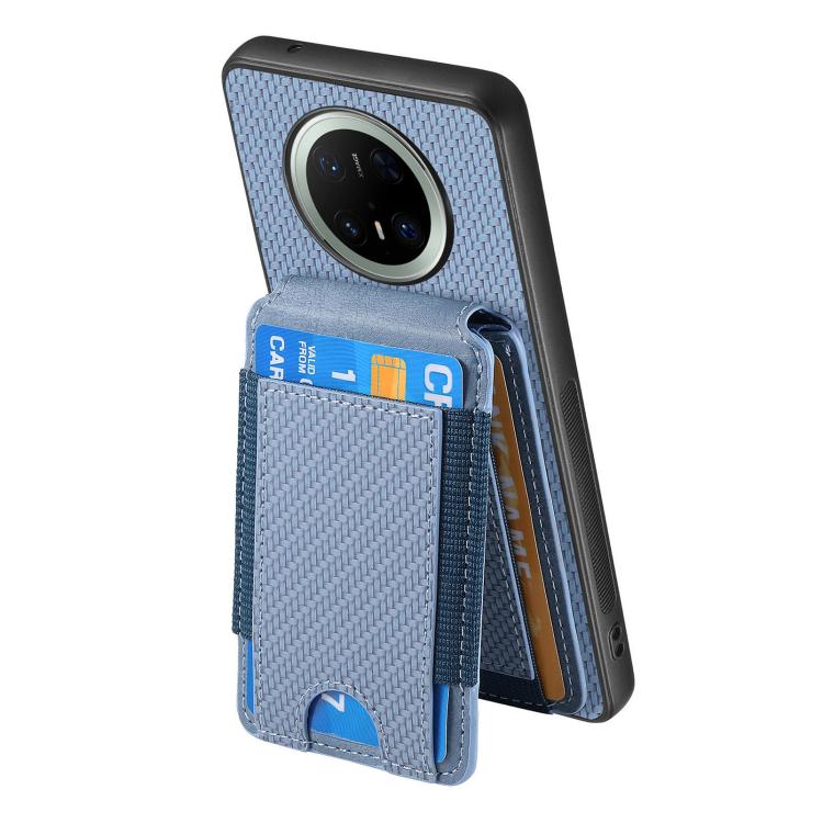 For Huawei Mate 70 Carbon Fiber Vertical Flip Wallet Stand Phone Case