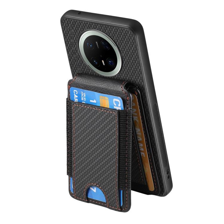 For Huawei Mate 70 Carbon Fiber Vertical Flip Wallet Stand Phone Case