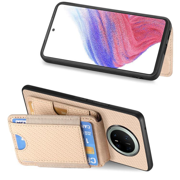 For Huawei Mate 70 Carbon Fiber Vertical Flip Wallet Stand Phone Case