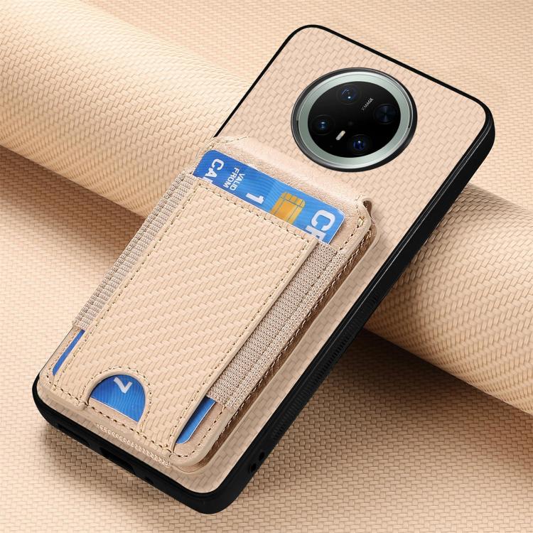 For Huawei Mate 70 Carbon Fiber Vertical Flip Wallet Stand Phone Case