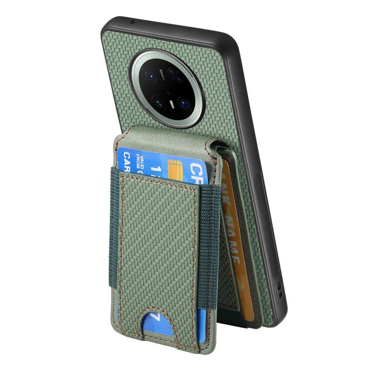 For Huawei Mate 70 Carbon Fiber Vertical Flip Wallet Stand Phone Case