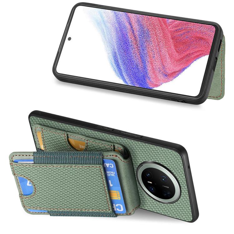 For Huawei Mate 70 Carbon Fiber Vertical Flip Wallet Stand Phone Case