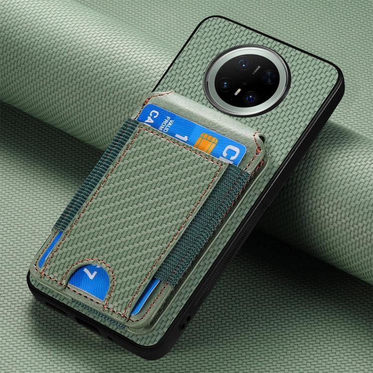For Huawei Mate 70 Carbon Fiber Vertical Flip Wallet Stand Phone Case