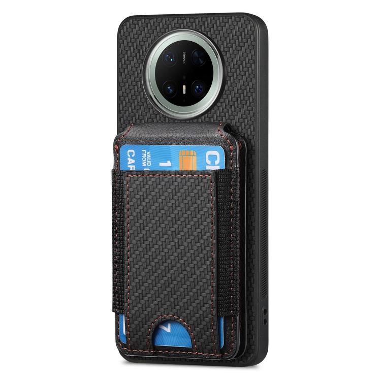 For Huawei Mate 70 Pro+ Carbon Fiber Vertical Flip Wallet Stand Phone Case