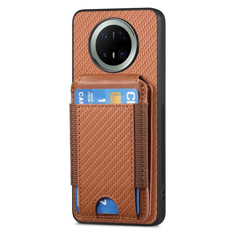 For Huawei Mate 70 Pro+ Carbon Fiber Vertical Flip Wallet Stand Phone Case