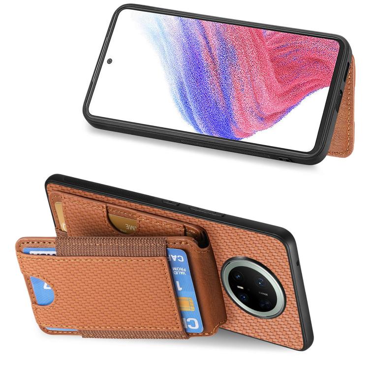 For Huawei Mate 70 Pro+ Carbon Fiber Vertical Flip Wallet Stand Phone Case