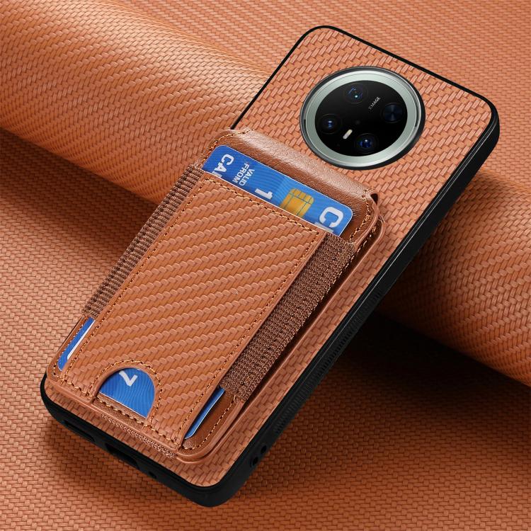 For Huawei Mate 70 Pro+ Carbon Fiber Vertical Flip Wallet Stand Phone Case