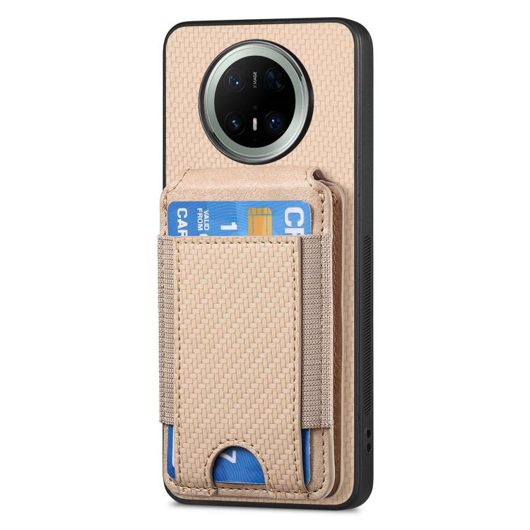 For Huawei Mate 70 Pro+ Carbon Fiber Vertical Flip Wallet Stand Phone Case