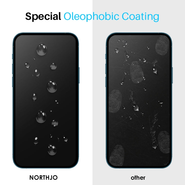 For iPhone 14 Plus NORTHJO 2pcs A++ Tempered Glass Film with Installation Frame