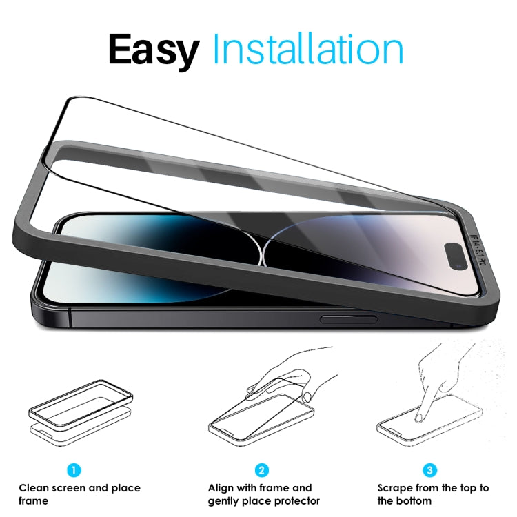 For iPhone 14 Pro Max NORTHJO 2pcs A++ Tempered Glass Film with Installation Frame