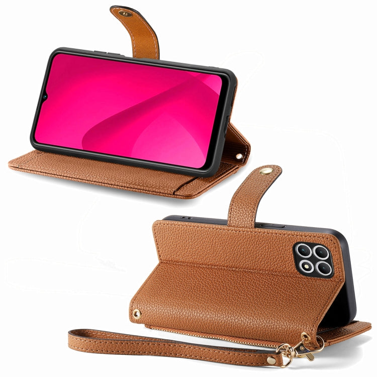 For T-Mobile T Phone 2 Pro 5G Love Zipper Lanyard Leather Phone Case