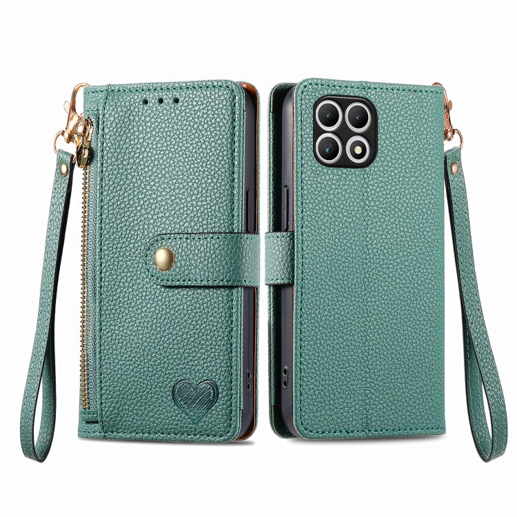 For T-Mobile T Phone 2 Pro 5G Love Zipper Lanyard Leather Phone Case