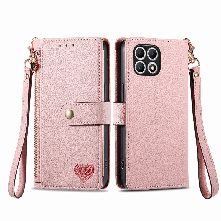 For T-Mobile T Phone 2 Pro 5G Love Zipper Lanyard Leather Phone Case
