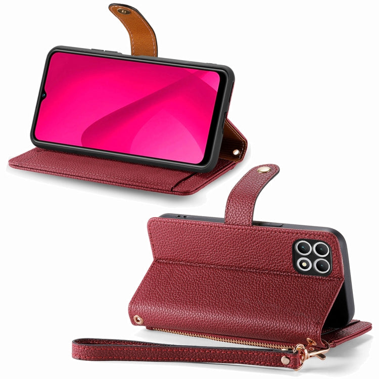 For T-Mobile T Phone 2 Pro 5G Love Zipper Lanyard Leather Phone Case