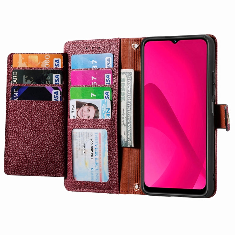 For T-Mobile T Phone 2 5G Love Zipper Lanyard Leather Phone Case