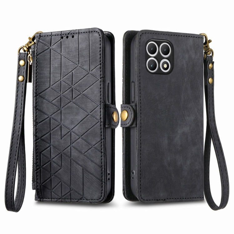 For T-Mobile T Phone 2 5G Geometric Zipper Wallet Side Buckle Leather Phone Case