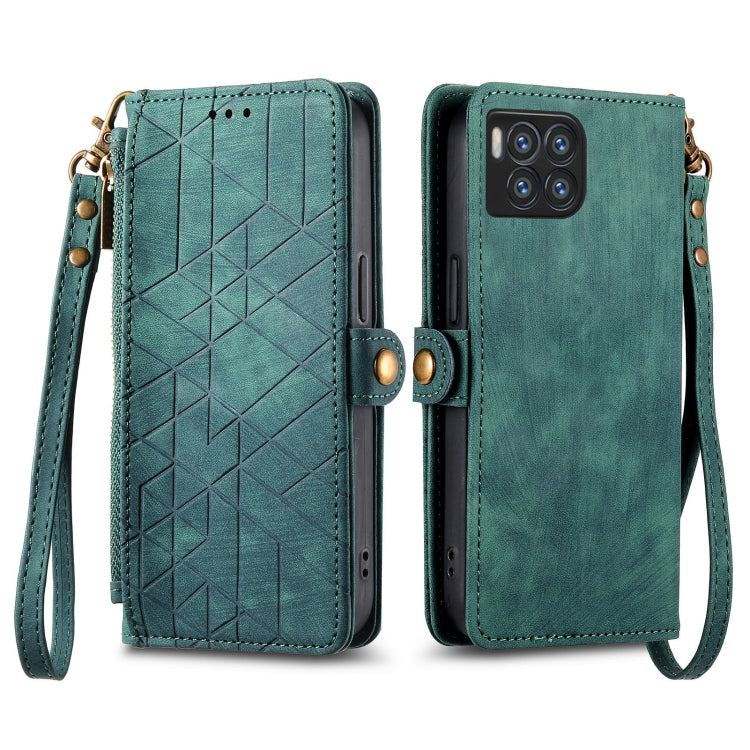For  T-Mobile REVVL 7 Pro 5G Geometric Zipper Wallet Side Buckle Leather Phone Case