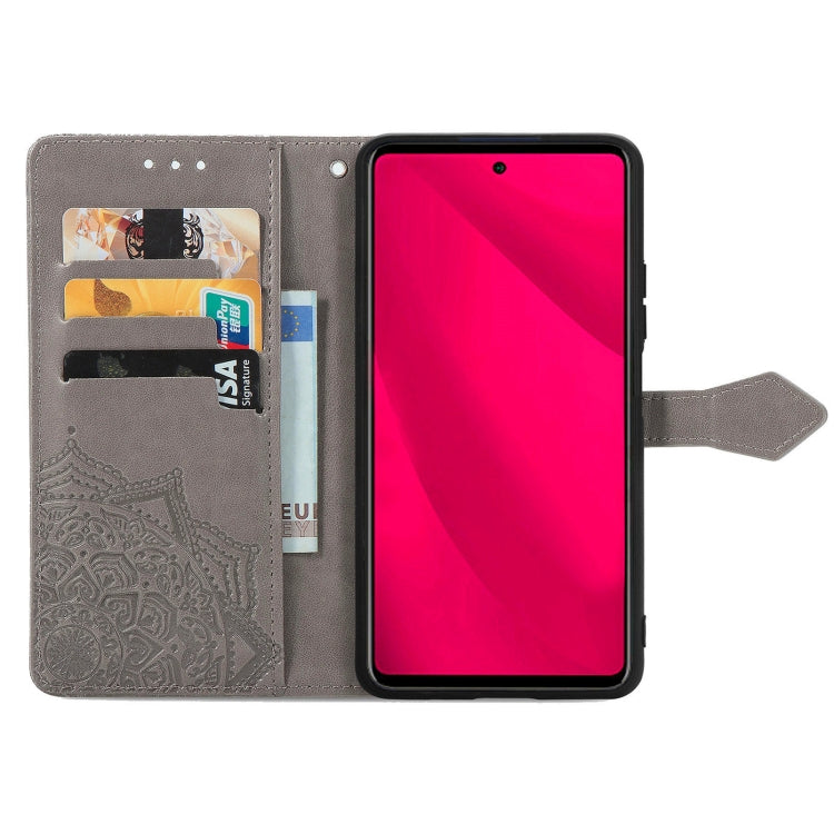 For T-Mobile REVVL 7 Pro 5G Mandala Flower Embossed Leather Phone Case