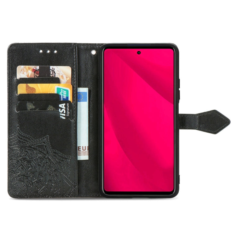 For T-Mobile REVVL 7 Pro 5G Mandala Flower Embossed Leather Phone Case