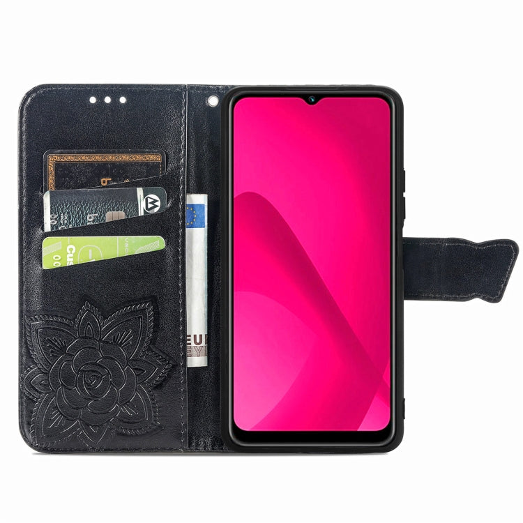For T-Mobile T Phone 2 5G Butterfly Love Flower Embossed Leather Phone Case