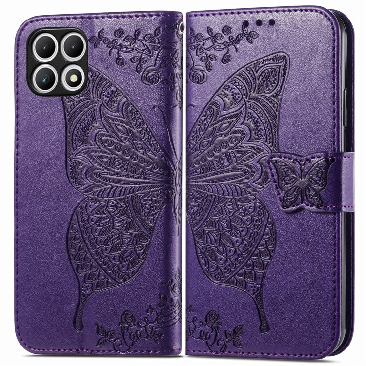 For T-Mobile T Phone 2 5G Butterfly Love Flower Embossed Leather Phone Case