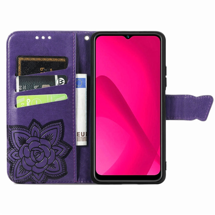 For T-Mobile T Phone 2 5G Butterfly Love Flower Embossed Leather Phone Case