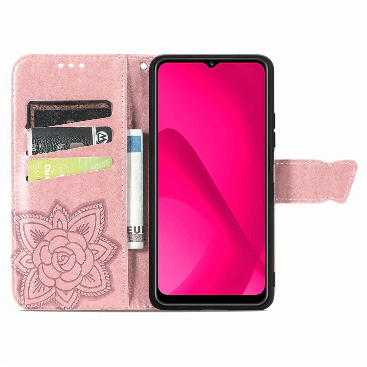 For T-Mobile T Phone 2 Pro 5G Butterfly Love Flower Embossed Leather Phone Case