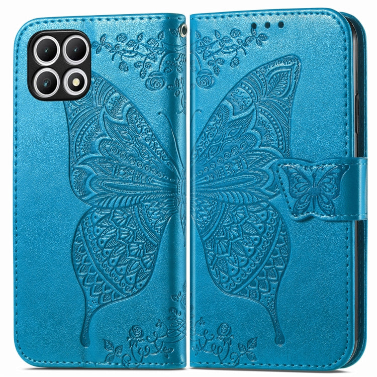 For T-Mobile REVVL 7 5G Butterfly Love Flower Embossed Leather Phone Case