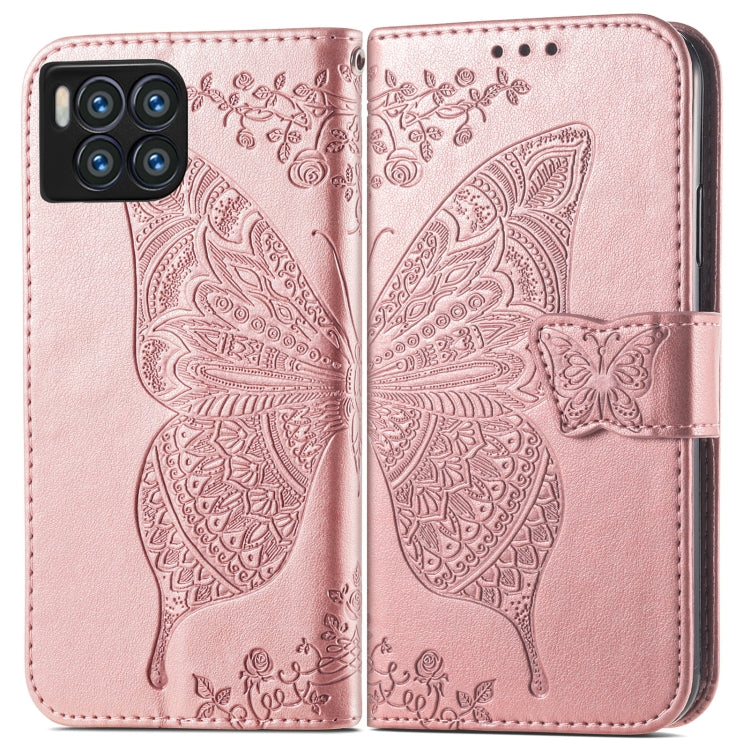 For T-Mobile REVVL 7 Pro 5G Butterfly Love Flower Embossed Leather Phone Case