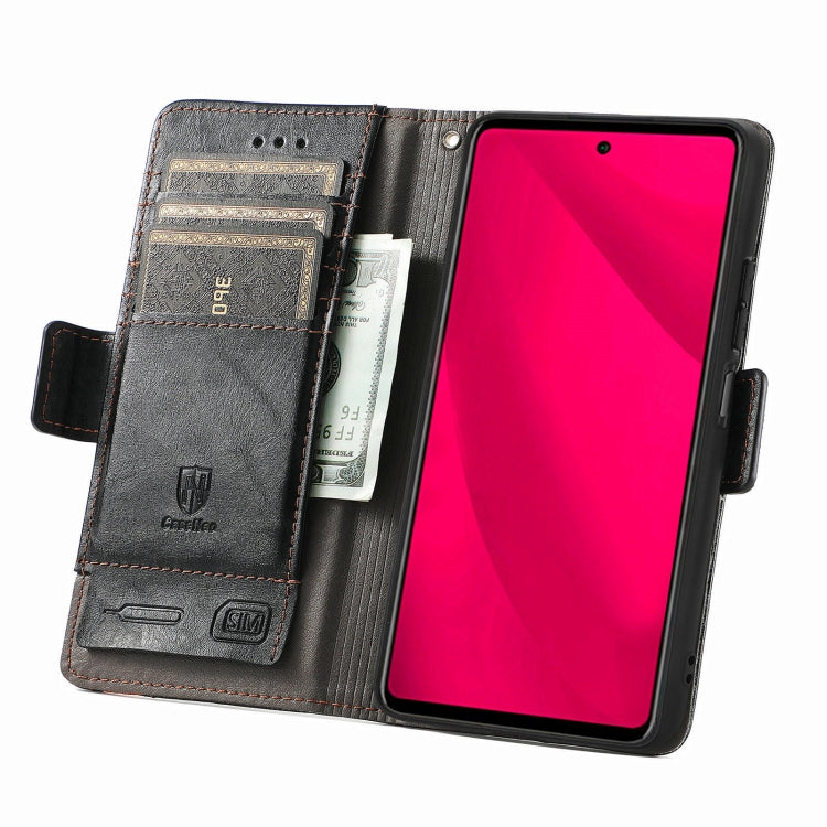For T-Mobile REVVL 7 Pro 5G CaseNeo Splicing Dual Magnetic Buckle Leather Phone Case