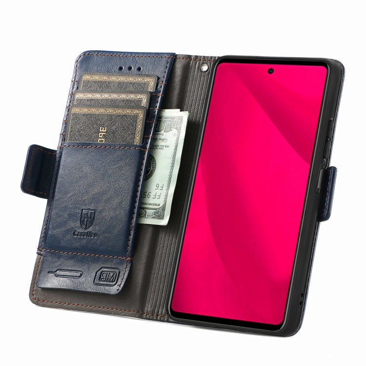 For T-Mobile REVVL 7 Pro 5G CaseNeo Splicing Dual Magnetic Buckle Leather Phone Case